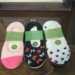 Kate Spade Women's No-Show Socks - Pink, Black, White